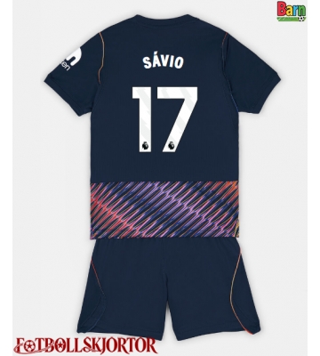 Tottenham Hotspur Savio #17 Borta Kläder Barn 2026-27 Kortärmad (+ Korta byxor)